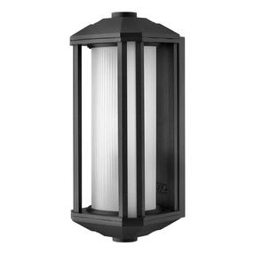 Āra sienas lampa Quintiesse Castelle M, 60W, E27, IP44, melna krās., 15.2 cm x 38.3 cm