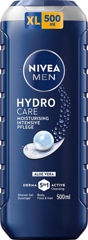 Kehapesugeel Nivea Men Hydro Care 5 in 1, 500 ml