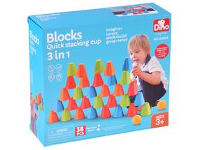 Spēle Dino 3in1 Stacking Cups, daudzkrāsaina
