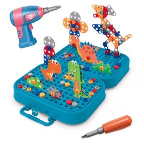 Konstruktora komplekts ar skrūvgriezi Woopie Dinosaurs Self Spell Box, 228 gab., daudzkrāsaina