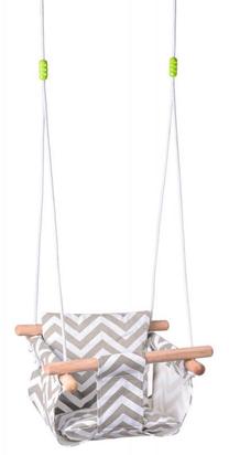 Pakabinamos sūpynės - kėdutė vaikams Woodyland Canvas Soft Comfort, 40 cm, 16 cm, balta sp./pilka sp.