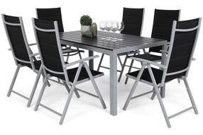Aiamööbli komplekt Home & Garden Ibiza, must v./hõbe v., 6 istekohta