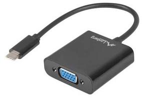 Провод Lanberg USB Type-C 3.1 To VGA AD-UC-VG-01 USB-C 3.1 male, VGA 15 pin female, 0.15 м, черный цв.