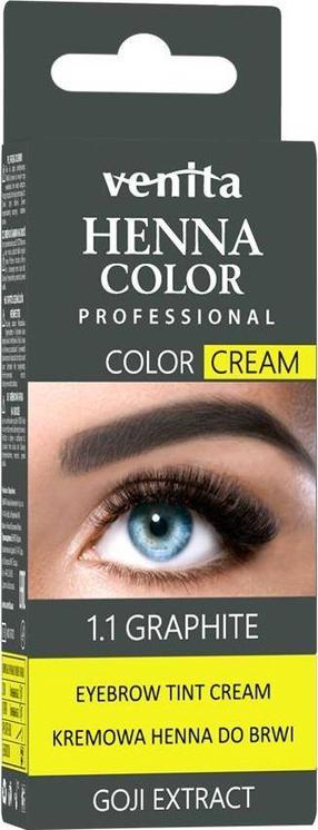 Uzacu tinte Venita Henna Color Professional Cream, 30 g, grafīta krās. 1.1