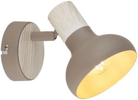 Светильник настенный Candellux Lighting Puerto 91-49513, E14, 1 x 10 Вт, серый цв. / коричневый цв.