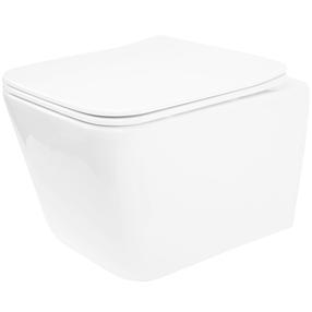 WC-pott, seinapealne Rea Julio Rimless, kaanega, 355 mm x 515 mm