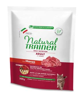 Sausas kačių maistas Natural Trainer Adult, jautiena, 0.3 kg