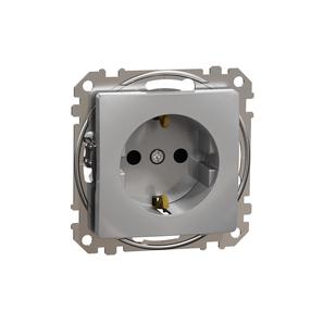 Kontaktligzda Schneider Electric Sedna Design SDD113021, Iezemēta rozete, IP20, alumīnija krās.