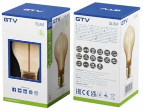 Spuldze GTV Filament Slim LED, A60, 1800 °K, E27, 2 W, 100 lm