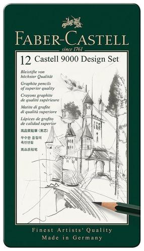 Grafiitpliiats Faber Castell 9000 Graphite Pencil Design Set, 5H/5B, hall v., 12 tk