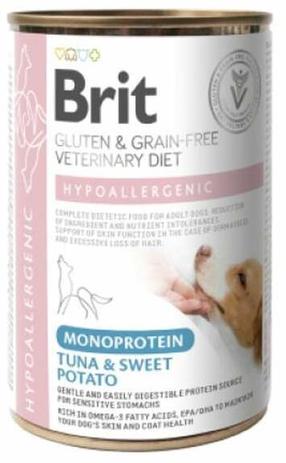 Šlapias šunų maistas Brit Veterinary Diet Hypoallergenic Monoprotein Tuna, tunas, 0.4 kg