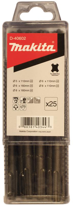 Grąžtų komplektas Makita, betonui, sds plus (te-c), 8 mm x 11 cm