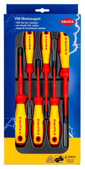 Kruvikeeraja komplekt Knipex VDE PlusMinus 00 20 12 V05, risti, 17 cm, 6 tk
