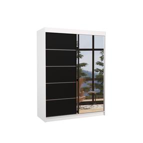 Spinta ADRK Limbo 150, balta sp./juoda sp., 58 cm x 150 cm x 200 cm, su veidrodžiu