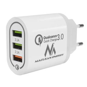 Telefona lādētājs Maclean MCE479W, USB, balta krās.