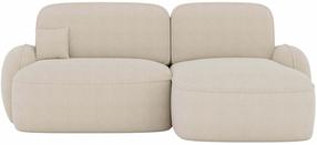 Kampinė sofa - lova Tesalia Velvet Calmora 18, smėlio sp., dešininė, 150 x 247 cm x 93 cm