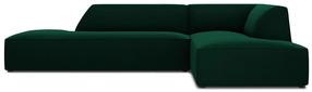 Kampinė sofa Micadoni Home Ruby Modular 4 Seats, tamsiai žalia sp., dešininė, 273 x 180 cm x 69 cm