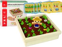 Medinis atminties žaidimas, ferma Lean Toys Pull out the Radish, 6 cm, įvairių spalvų