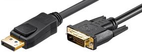 Провод MicroConnect DisplayPort to DVI-D DisplayPort male, DVI-D male, 1 м, черный цв.