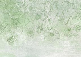 Фотообои Artgeist Flowery Meadow - Nature With Field Flowers Lineart On Green Background, 175 см x 250 см