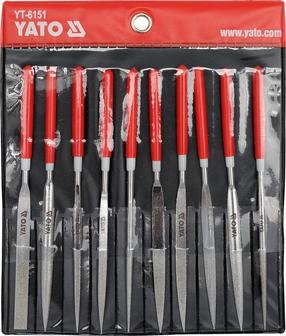 Dildelių rinkinys Yato YT-6151, pusiau apvali, 160 mm, metalas, 10 vnt.