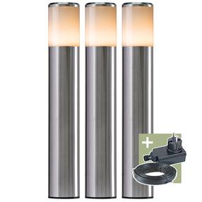 Savienojams āra apgaismojums Ludeco Sten, 1W, LED, IP44, sudraba krās., 5.6 cm x 34.8 cm