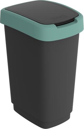 Atkritumu tvertne Rotho Twist 17545, melna/tumši zaļa, 50 l