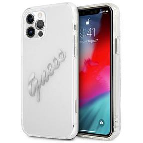 Чехол для телефона Guess Vintage Script, белый цв./серебристый цв., Apple