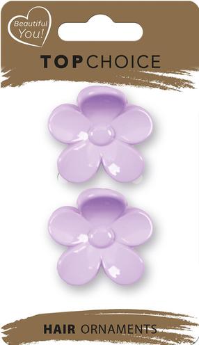 Matu sprādzes Top Choice 21442, violeta krās., 2 gab.