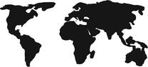 Sienos dekoracija Wallity World Map 2, 121 cm x 56 cm