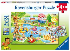 Dėlionė 2in1 Ravensburger Swimming at Lake, 48 vnt.