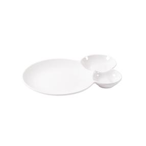 Serviravimo lėkštė Domoletti, 23.4 cm x 16.5 cm x 2.5 cm, Ø 16.5 cm, balta sp., porcelianas