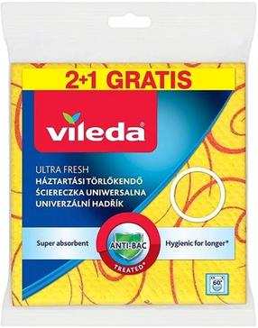 Тряпочка, универсальная Vileda Ultra Fresh 144826, желтый цв., микрофибра, 3 шт.