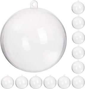 Ziemassvētku eglīšu rotaļlietu komplekts, caurspīdīga krās., 10 cm, plastmasa, 12 gab.