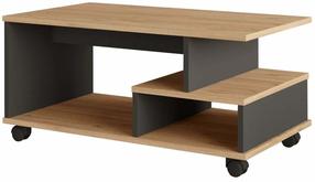 Kavos staliukas Kalune Design MIN9-SA, antracito sp./ąžuolo sp., 51 cm x 90 cm x 42.5 cm