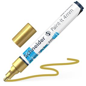 Акриловый маркер Schneider Paint-It 320, 4 мм, золотой цв.