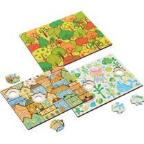 Edukacinė medinė dėlionė Fantasy, 24 cm, įvairių spalvų, 3 vnt.