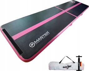 Pripučiamas gimnastikos kilimėlis Master Airtrack, juoda sp./rožinė sp., 400 cm x 100 cm x 10 cm