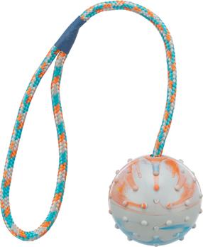 Žaislas šuniui, kamuoliukas Trixie Ball On Rope, 30 cm, Ø 6 cm, įvairių spalvų
