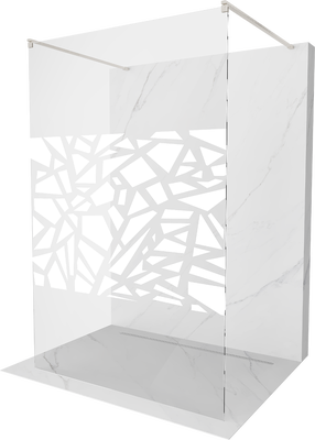 Dušo sienelė Mexen Kioto Walk-in, 110 cm x 200 cm, brushed nickel sp./grūdintas
