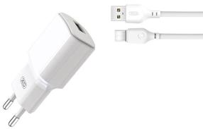 Telefona lādētājs XO L73 + USB-C cable, USB, 100 cm, balta krās.