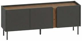 Televizoriaus spintelė Kalune Design Lucile, antracito sp./ąžuolo sp./juoda sp., 35.5 cm x 140 cm x 53.9 cm