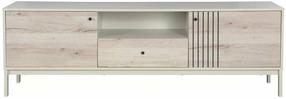 Televizoriaus spintelė Frost RTV1, baltas/rusva, 40 cm x 180 cm x 58 cm