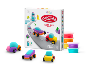 Набор для изготовления глиняных фигурок Hey Clay Happy Cars, многоцветный
