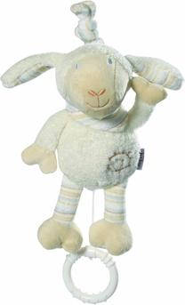 Lavinamasis žaislas kūdikiui, avis BabyFehn Mini Musical, 20 cm, balta sp.
