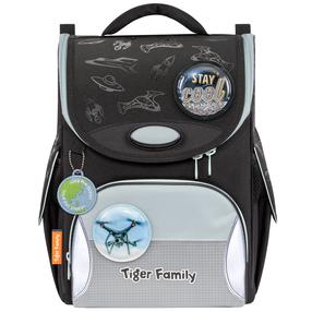 Mokyklinė kuprinė Tiger Family TGNQ-107A, balta sp./juoda sp., 35 cm x 31 cm x 19 cm