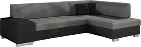 Kampinė sofa Fabio Sawana 05, Soft 11, juoda sp./tamsiai pilka sp., dešininė, 167 x 268 cm x 73 cm