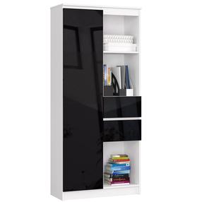 Biuro spinta Akord CLP R15, balta sp./juoda sp., 180 cm x 35 cm x 80 cm