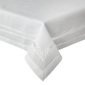 Staltiesė stačiakampė Vanesa, balta, 140 x 220 cm