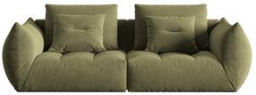 Modulinė sofa Micadoni Bloom Velvet, šviesiai žalia sp., 232 x 106 cm x 95 cm